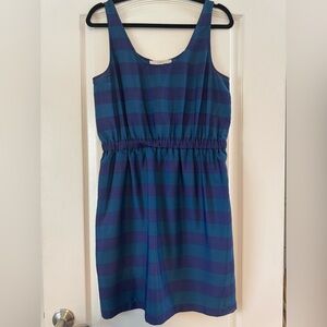 LOFT Dress with Blue and Purple Stripes